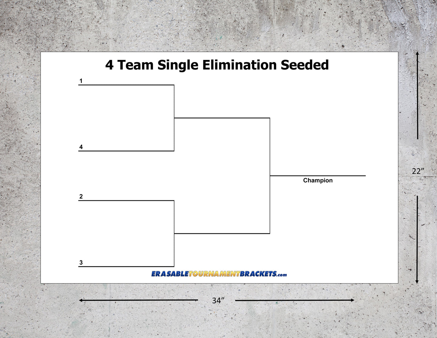 4 Team Single Elimination Seeded Tournament Bracket