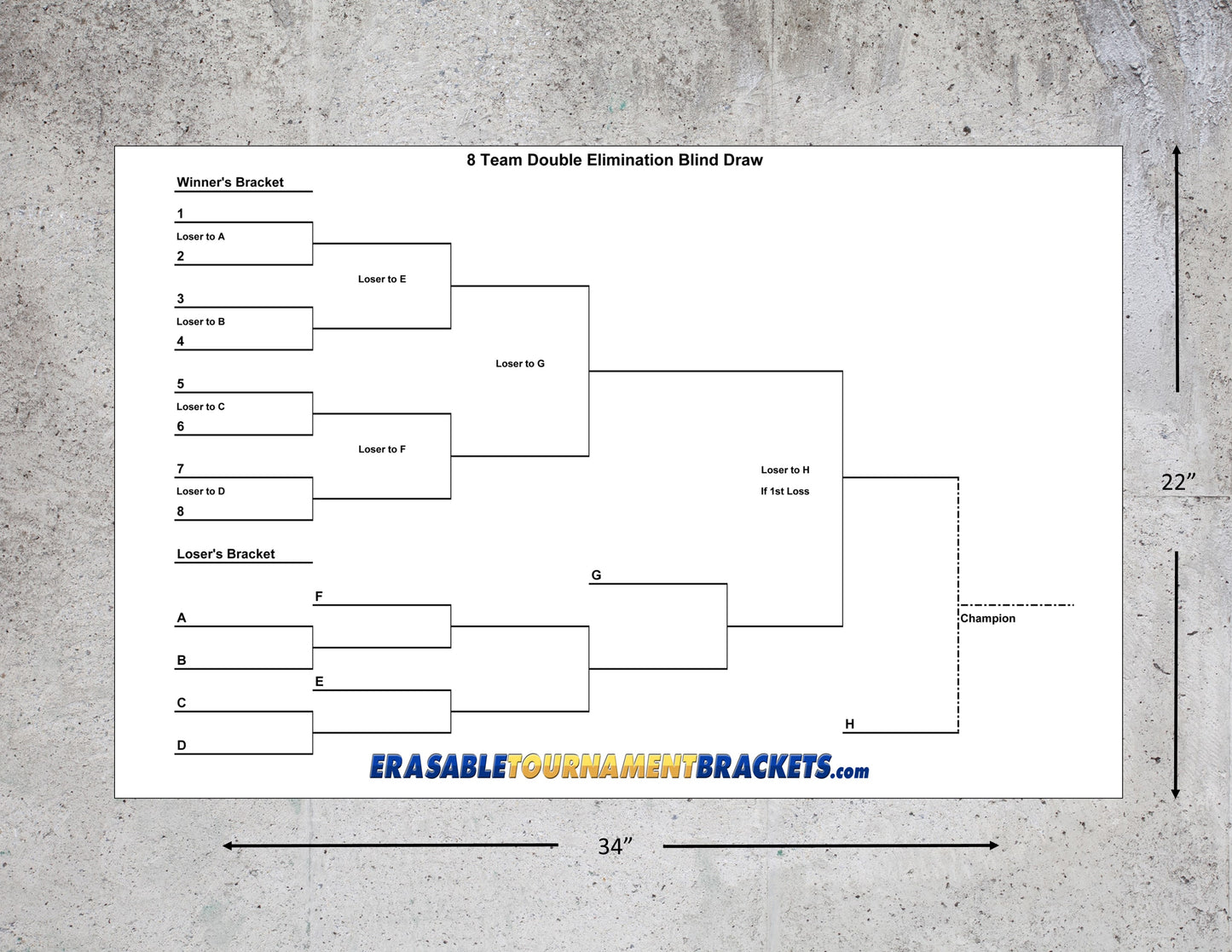 8 Team Double Elimination Blind Draw Tournament Bracket
