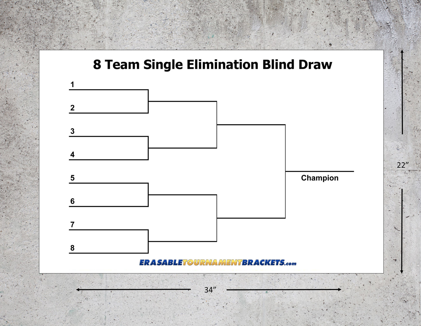 8 Team Single Elimination Blind Draw Tournament Bracket