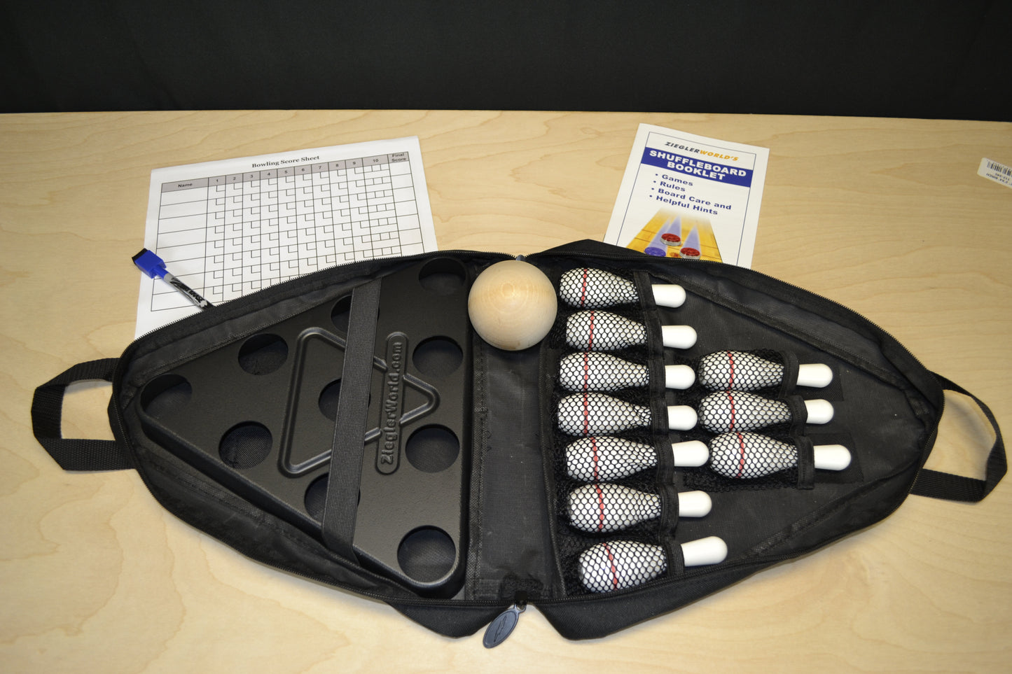 Table Shuffleboard Bowling - White Pins Package