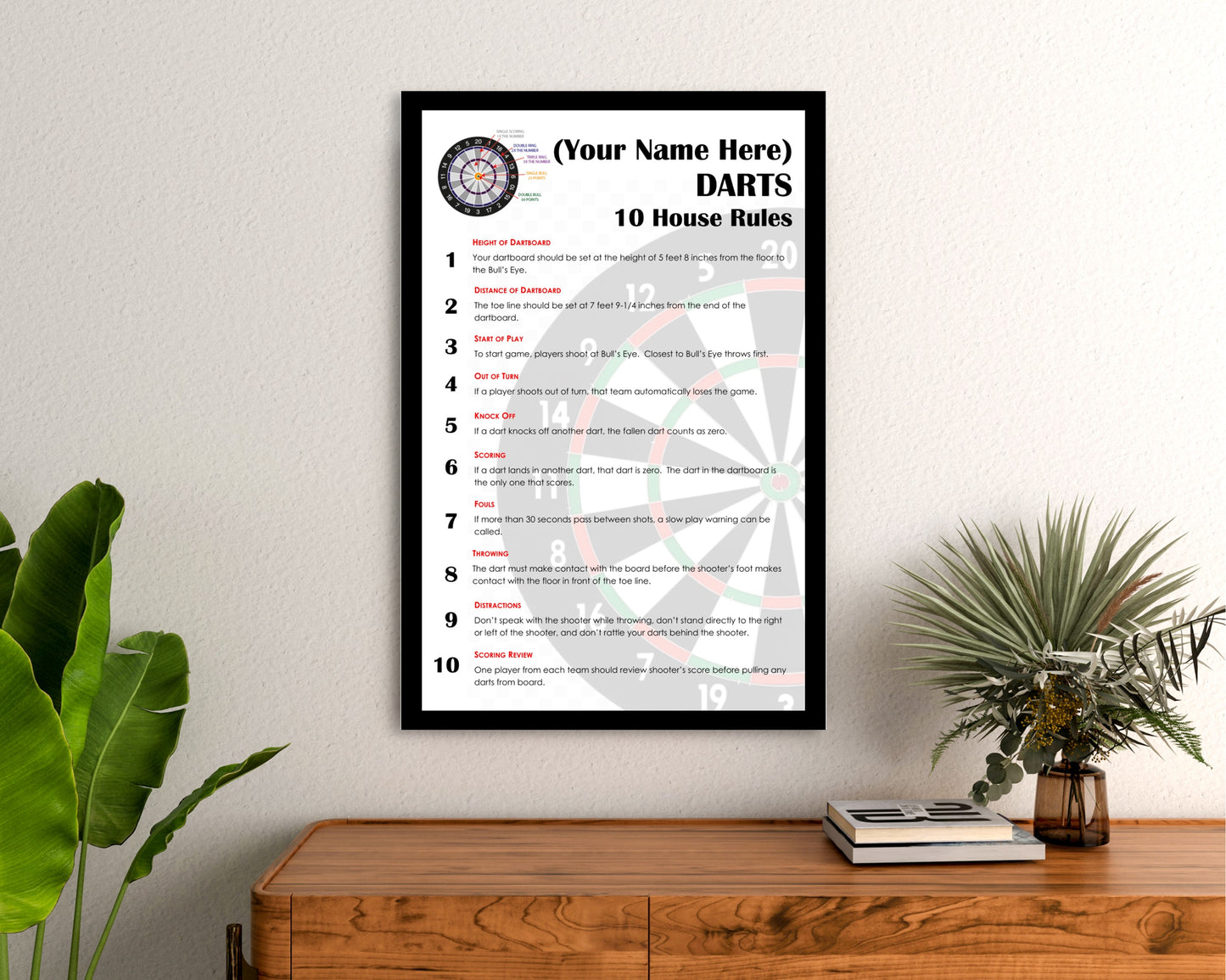 10 Simple House Dart Rules Personalized and Customized With Your Name