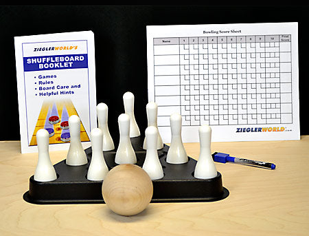 Table Shuffleboard Standard White Bowling Package