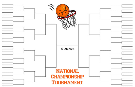 64 Team NCAA March Madness Basketball Tournament Bracket