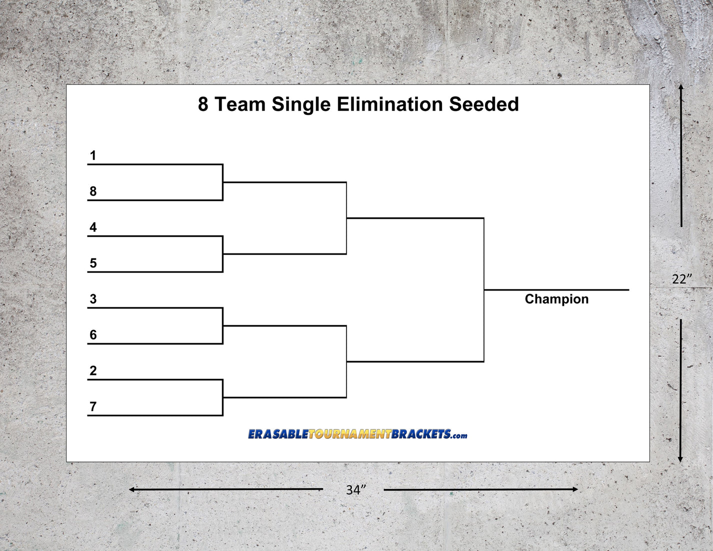 8 Team Single Elimination Seeded Tournament Bracket ZieglerWorld