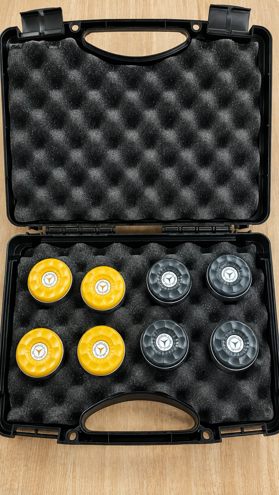Table Shuffleboard Pucks Rocks Carrier Case
