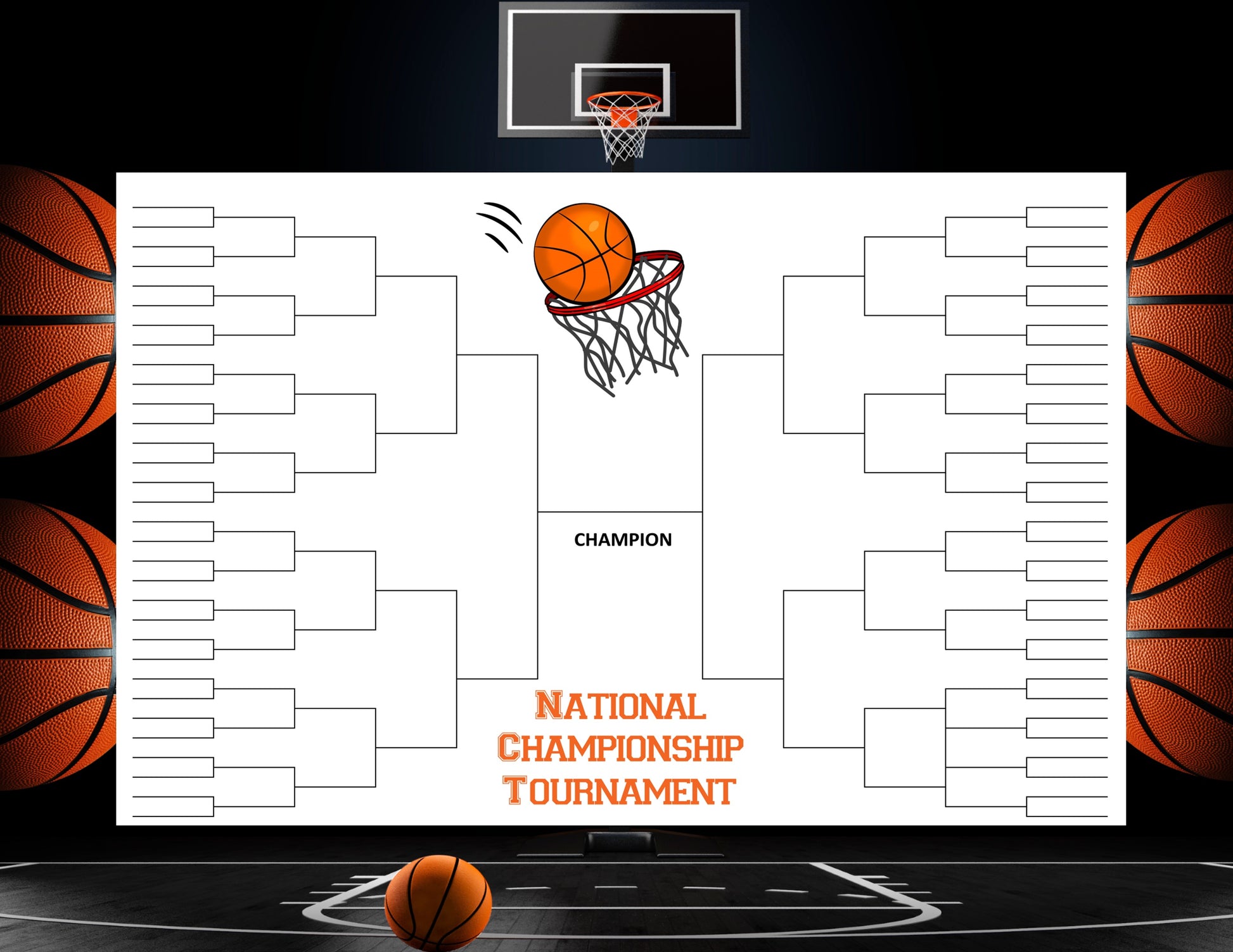 NCAA National Championship March Madness Tournament Bracket