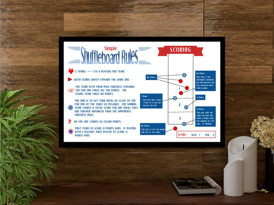 Simple Table Shuffleboard Rules - Visual Diagram