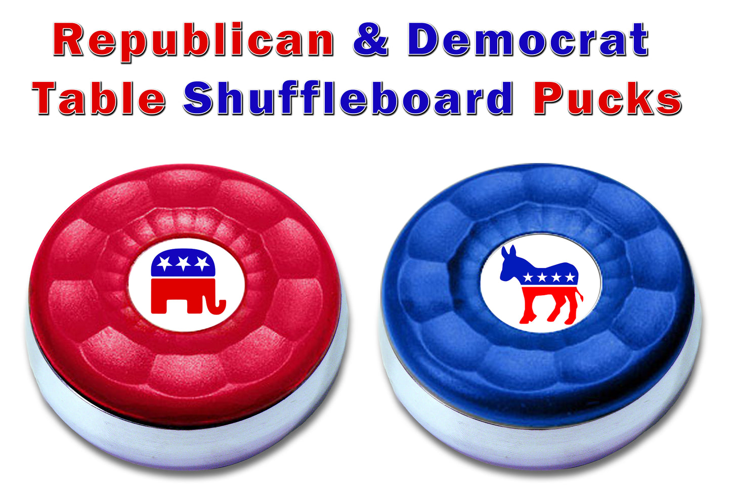 Limited Edition ZieglerWorld Republican & Democrat Shuffleboard Pucks