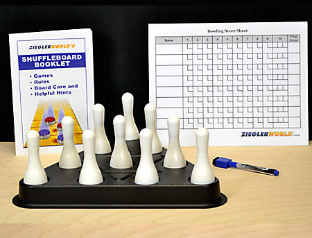 Table Shuffleboard Basic Whiite Bowling Package